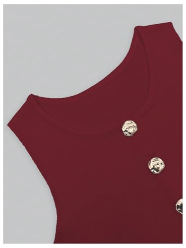 Image of GORGLITTER Women's Sleeveless Knit Sweater Vest Top Tredny Dressy Button Up Business Casual Cardigan Vest Going Out Top