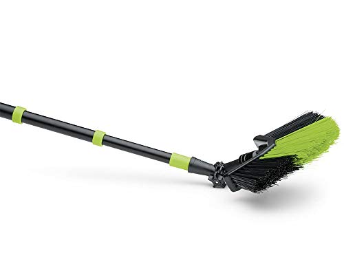 Dreiecksbesen mit Teleskopstiel 140-330cm, abwinkelbarer Bürstenkopf, Wandbürste, Winkelbesen, Spinnenfeger, Eckbesen, Staubwedel, Staubbürste, Besen, Bürste