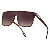 Jefoo Polarized Square Sunglasses for Women Men Oversized Fashion Siamese Lens Style Flat Top Shield Shades UV Protection