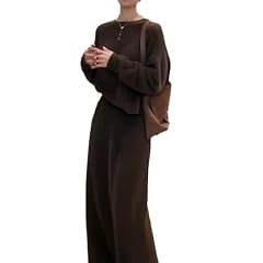 Womens Knitwear Two Piece Set Sweater with Straight Skirt Lazy Style Outfit