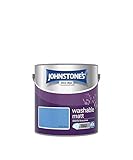 Johnstone's - Washable Paint - Blue Star - Matt Finish - Emulsion Paint - Highly Durable - Stain Resistant - Non Toxic & Low Odour - 12m2 Coverage per Litre - 2.5L