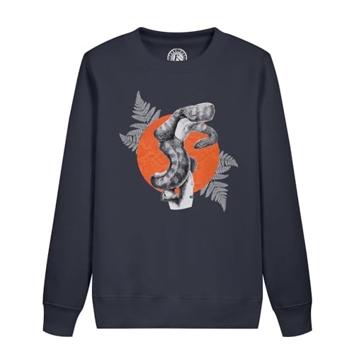 Sweatshirt enfant serpent à tête noire style minimaliste et illustration biologie vintage