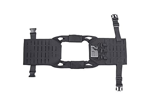 Childrens Tactical Airsoft Paintball Kids Vest, Free US Flag Patch, Mil Spec PALS Laser cut Molle Modular w/Mag Pouches (Black)