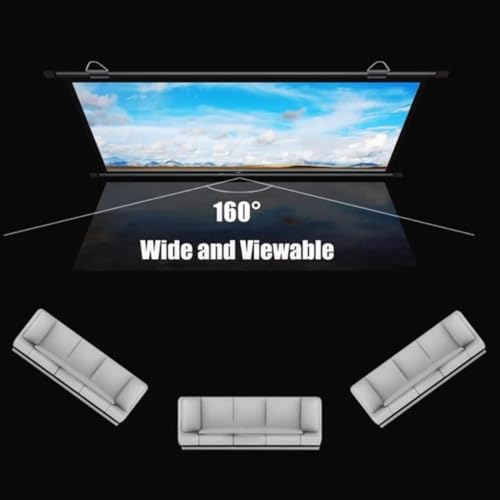 Image of Projector Screen,Projector Screen Pull Down, Manual Pull Up Projection Screen Floor Standing Projector Screens Table Top Screen Portable 4K HD Movie Screen 20in