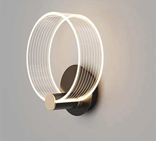 Applique Murale Interieur LED 18CM 1 Pack Lampe Murale Le noir Moderne Appliques Murales 8W Luminaire Mural Dimmable pour Chambre à Coucher Salon Bureau Couloir Éclairage Intérieur Cover