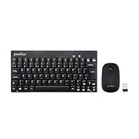 Perixx PERIDUO-712, Ensemble Clavier Souris Mini Sans Fil Pour Windows - 12 Touches Multimédia, Noir, AZERTY