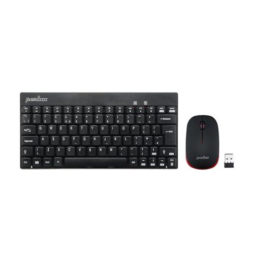 Mini teclado y ratón inalámbricos Perixx PERIDUO-712 negros con seguridad AES de 128 bits