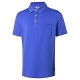 Golf Shirts for Men Dry Fit Performance Casual Collared Mens Dressy Polo Shirts Cotton Solid Drop Cut Pocket Moisture Wicking Regular Fit Polo Shirts for Men Short Sleeve Polo Shirts, XL Blue