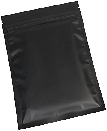 Q Studio 100 New Flat Matte Black Aluminum Metallic Foiling Zip Seal Lock Bags Pouch 10x15cm (3.9x5.9)