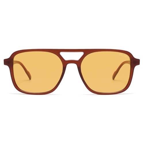 Image of SOJOS Retro Aviator Sunglasses for Women Men,Trendy Rectangle Womens Mens Shades Sun Glasses SJ2202