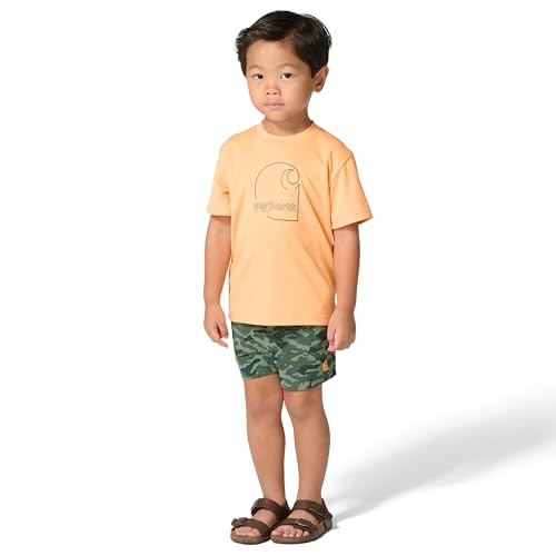 Carhartt Baby Boys 2-Piece Short Sleeve Sun Defender Force Shirt & Woven Short Set Green Camo 4T
