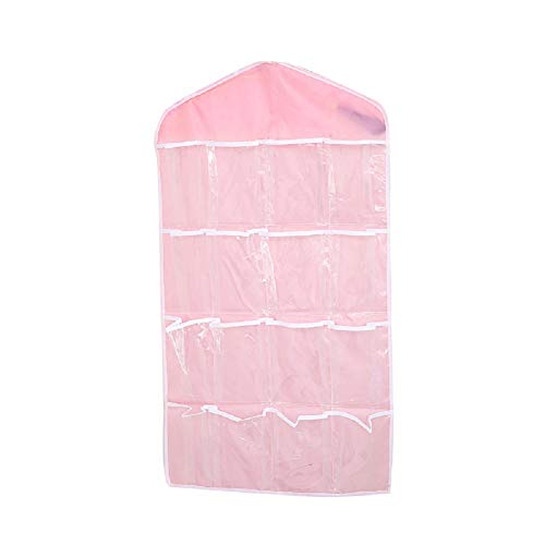 Depory - Bolsa colgante para colgar en la puerta, organizador de almacenamiento de armario, organizador para zapatos, libros, sujetadores, color rosa