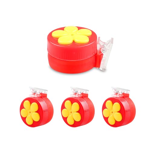 PiiSheou 4 Pack Handheld Hummingbird Feeders, Mini Plastic Window Hummingbird Feeders with Clips for Balcony Railing, Flowerpot, Tree Branch