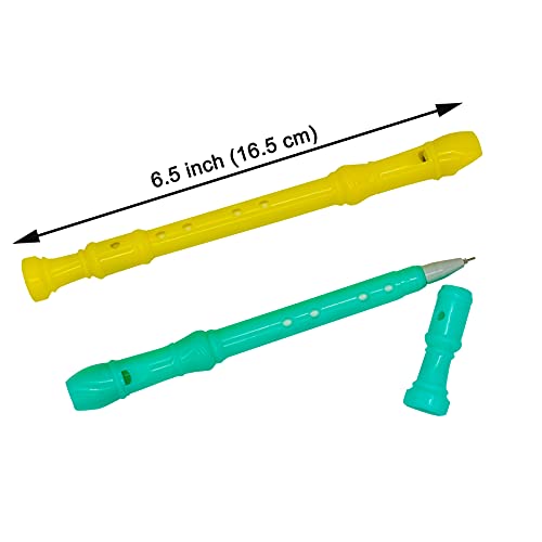 Maydahui 30 canetas esferográficas em formato de flauta fofas Kawaii, tinta gel preta para escola, e