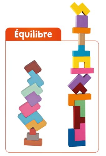 GIGAMIC - Gagne Ton Papa - Jeux de société - Casse-tête évolutif Bois dès 3 Ans - Jeu de réflexion logique et géométrie pour Enfant - De 1 à 2 Joueurs - Jeu Rapide 10 Min - Version Française - GZFGP