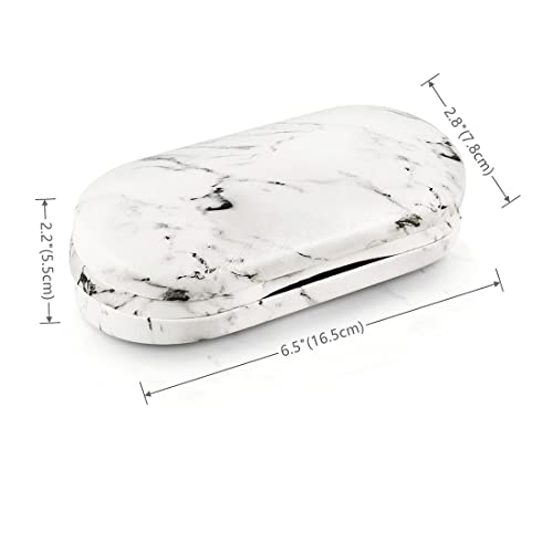 Glasses Cae and Contact Lens Case, AITIME 2 in 1 Double Sided Portable Contact Lens Case and Eyeglasses Case, with Mirror Tweezers Applicator and Solution Bottle, for Home Travel Kit