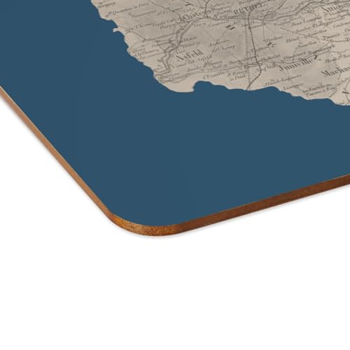 Sets de table en liège Ardennes napperons bleus de prestige grand format