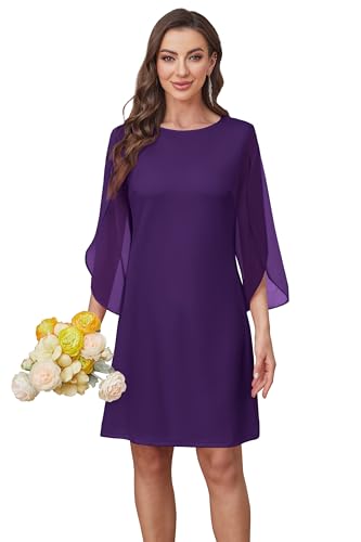 Image of RUMIA Womens Cocktail Dresses Flutter Sleeve Wedding Guest Dresses for Women 2026 Trendy