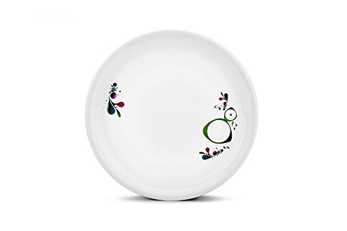 Image of Signoraware Drop Scapes Plastic Round Full Plate Set, 27cm, Set of 6, White