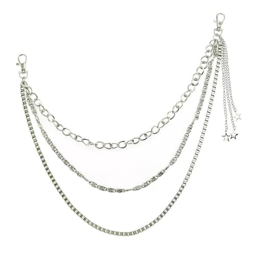 Cadena para pantalones, estilo punk gótico, hip hop, vintage, con estrella, accesorio de cinturón gótico en aleación de zinc de acero, cadenas de cartera para motociclista, estilo rockero, uso diario