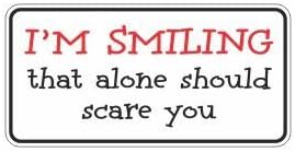 3pcs I'm Smiling That Alone Should Scare You Funny Hard Hat/Helmet Stickers