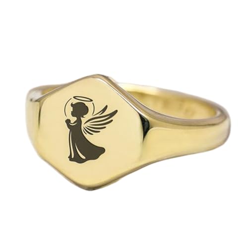 Bague ange hexagonale hypoallergénique contre les allergies aux bijoux
