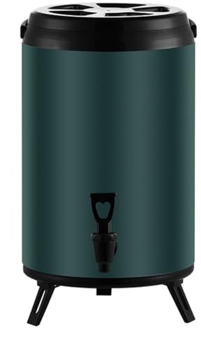 Riazdiw 6L/8L/10L/12L ケトル 断熱 ステンレススチール 断熱 保温・保冷 三脚 温水/ジュース/ミルクティー/牛乳/豆乳/コーヒー 家族の集まり レストラン (濃い緑色,8L)