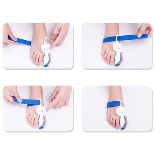 Ipetboom Big Toe Bunion Straighteners Night Splint Hallux Pad Correctors for Foot Care White Blue Fits Pe Hard Material - Thumbnail 3