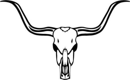 Cow Cattle Longhorn Skull Vinyl Graphic Car Truck Windows Decor Decal Sticker - 