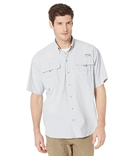 Columbia Men's Bahama II UPF 30 Short Sleeve PFG Fishing Shirt, Cool Grey, Large