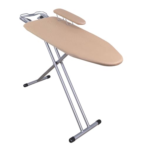 LMXRYPD Klappbares Bügelbrett für Zuhause, Ironing Board mit Abnehmbarem Bügelkissen, Bügeltisch mit Stahlgitter, für Das Tägliche Bügeln(Brown,122.5cm/48.2in)