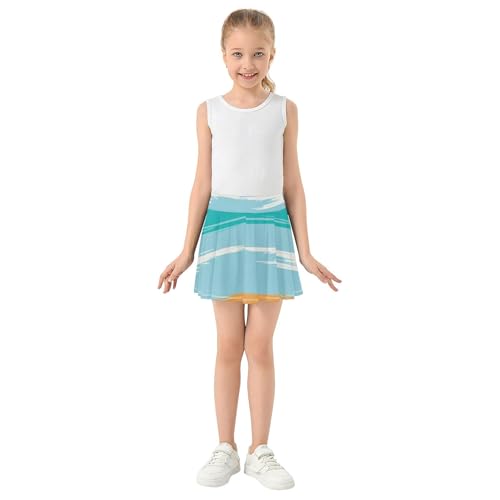 Joisal Athletic Shorts for Girls Skorts Teal Orange Blue Tennis Skirts for Kids Colored School Skirt 3t3