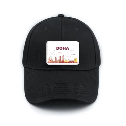 Casquette Doha avec bâtiment brodé et visière courbée couleur noir classique