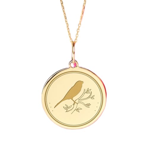 Collier pièce moineau LKBEADS en argent plaqué or anti-ternissement