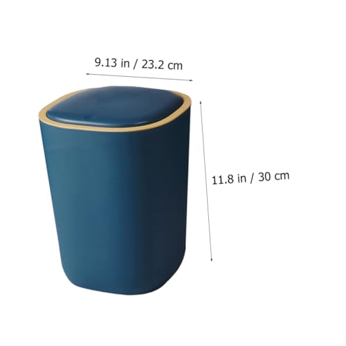 Caneca con tapa rectangular para basura 1.2 lb azul miniatura 2