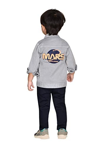 Image of DOTSON Clothing Set for Baby Boys- Jacket, Pant & T Shirt (6-12 Months, Grey)