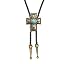 Turquoise Cross Bolo Tie-gold Black