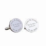 Personalised Mr & Mrs Wedding Day Groom Cufflinks, Wedding Day Gift, Groom Gift