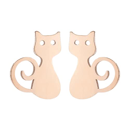 可愛い猫ピアス 個性的 小さめ フレッシュピアス ステンレス アニマルピアス ミニーピアス ヒトデのイヤリング