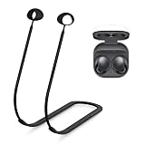 QYTOJQX Galaxy Buds 2 Strap String Lanyard Anti-Lost Leash Sports Neck Rope Cord, Soft Silicone Special Anti-Slip Texture Design Wireless Earphone, Compatible for Samsung Galaxy Buds 2 (Black)