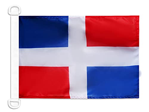 AZ FLAG - Dominican Republic Civil Ensign Nautical Flag - 18'' x 12'' - For Outdoor and Boat - Dominican merchant Banner Knitted Polyester with Two Plastic Rings - Vivid Colors - 12x18 in - 45x30 Cm — image 1