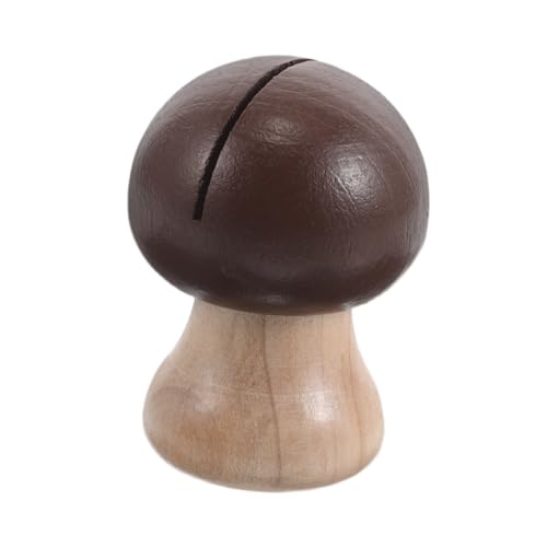 VILLCASE Cute Mushroom Wooden Memo Clip Holder Creative Note Stand for Desk Decor Playful Office Decoration Unique Photo and Note Holder Compact and Lightweight Desktop Organizer