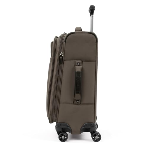 Image of Travelpro Tourlite Softside 2-Piece Set, Expandable Luggage, 4 Spinner Wheels, Lightweight Suitcase, 21 inch Carry-On, 25 inch Checked Medium, Espresso Brown