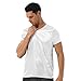 Daenrui Mens Satin Sleep Shirt Pajamas Short Sleeve Silk V-Neck Casual T-Shirt Tee Blouse Nightwear White X-Large