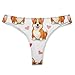 XUTSAKDCJ Comfortable Puppy Welsh Corgi And Heart Cute Funny Dog Seamless Thongs for Women, No Show Thong Workout Yoga Gym Underwear Fashion G-string