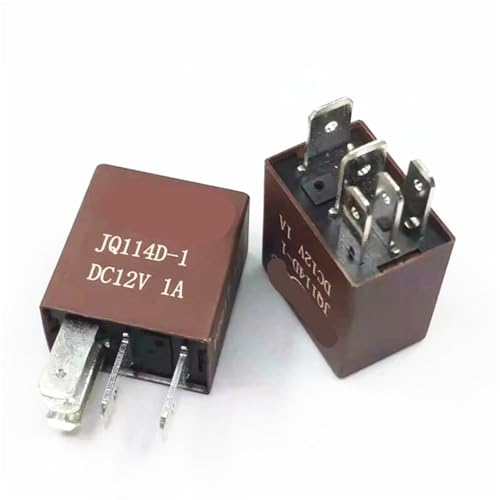 Relais JQ114D-1 12V CC 1A à 5 broches pour circuits électroniques - Lot de 10 pièces