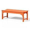 WestinTrends Malibu Outdoor Bench, All Weather Resistant Poly Lumber Backless Patio Garden Bench, Adirondack Curved Bench Seat for Comfort, Orange