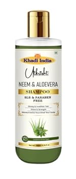 Khadi Neem & Aloe Vera Shampoo 200ml | Herbal & Natural Cleanser | Anti Dandruff & Scalp Care | Soft, Smooth & Shiny Hair | SLS & Paraben Free | For Men & Women | All Hair Types