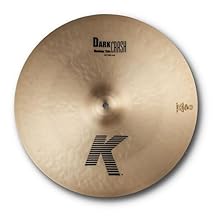The K Zildjian range of Dark Crash Medium Thin cymbals are dark and warm but with stronger high-end qualities. Great option for the creative drummer Mid pitched and at a general volume Short sustain Traditional finish