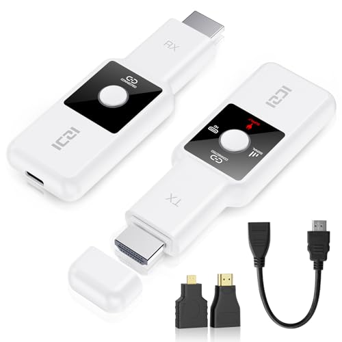 Wireless HDMI Transmitter and Receiver 1080P, 164FT/50M Long Range Plug & Play HDMI Extender with LED Display, No WiFi Needed, Stable Video & Audio Streaming for PC to TV/Projector/Monitor (Black)